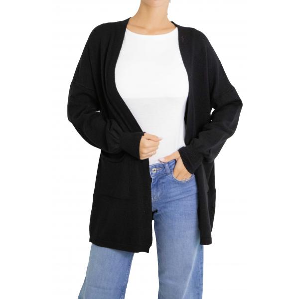 Cardigan lungo aperto con tasche